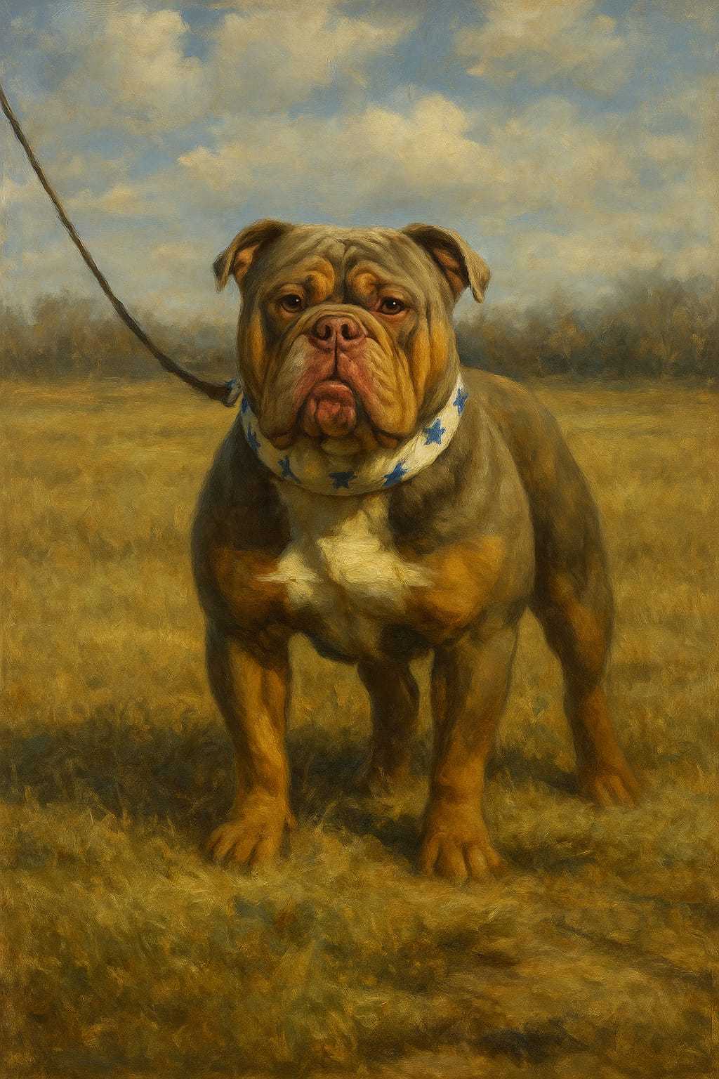 Cão da raça Olde English Bulldog